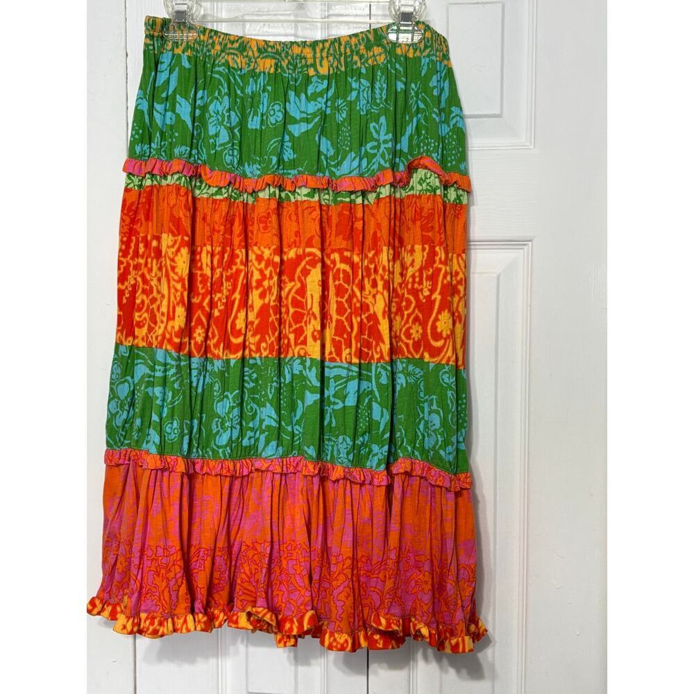 Sigrid Olsen Multicolored Layered Full Skirt Peti… - image 2